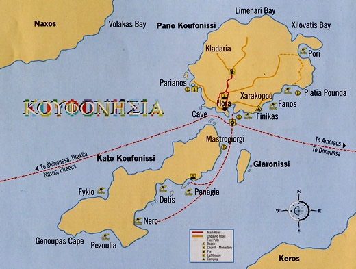 Map of Koufonisia and Keros 